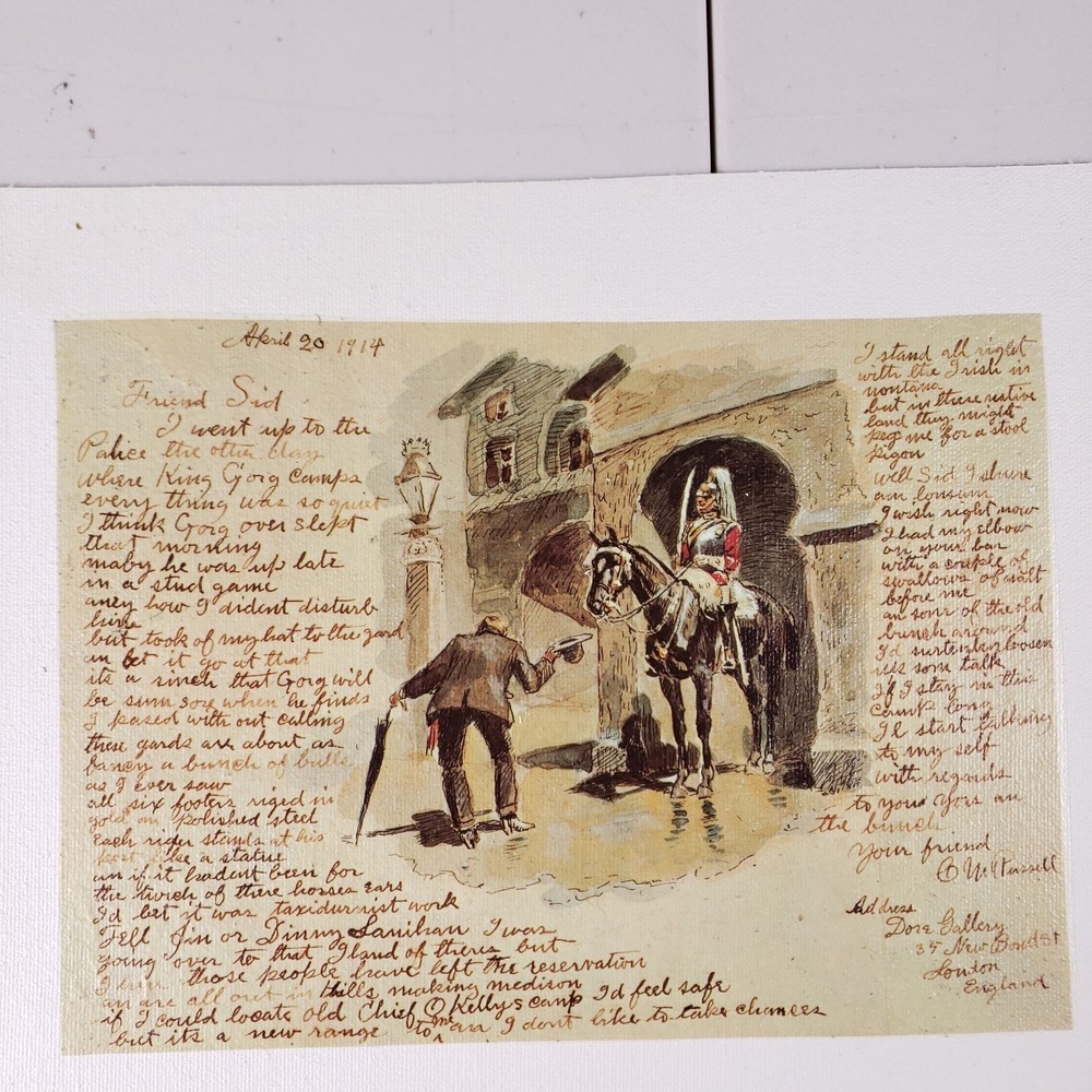 C.M. Russell Western Illustration Art Print OS Tan